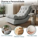 Ver imagem 2 de Poltrona Balance Exclusiva Bouclé Premium de Luxo com Leve Balanço para Sala Quarto e Área de Leitur