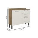 Ver imagem 4 de Cozinha Completa 9ptas 2gav Branco/carvalho Samba Bertolini