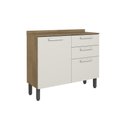 Ver imagem 7 de Cozinha Completa 9ptas 2gav Branco/carvalho Samba Bertolini