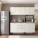 Ver imagem 1 de Cozinha Completa 9ptas 2gav Branco/carvalho Samba Bertolini