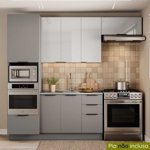 Cozinha Completa Torre Quente 260cm 4 Peças Lumina Telasul