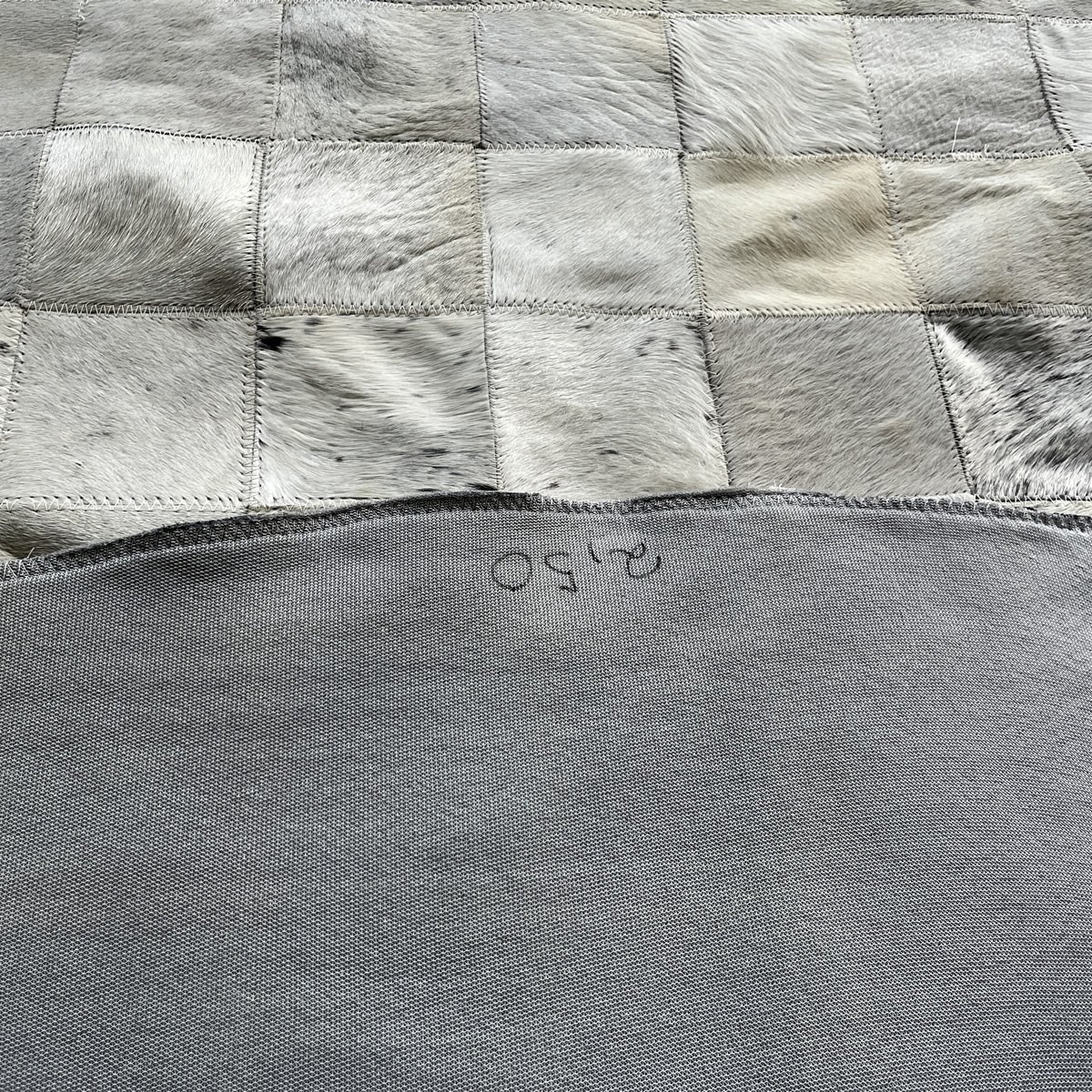 Tapete De Couro Redondo cinza griss 2,50 diâmetro peça 10x10 - 2