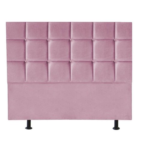 Cabeceira Estofada Cama Box Casal Queen 160cm Espanha Suede Rosa Bebe- Mabe Magazine