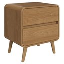 Ver imagem 1 de Mesa Cabeceira Quarto 47cm 2 Gavetas Nuvia Castanho C06 - Mpozenato