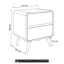 Ver imagem 4 de Mesa Cabeceira Quarto 47cm 2 Gavetas Nuvia Castanho C06 - Mpozenato