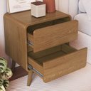 Ver imagem 3 de Mesa Cabeceira Quarto 47cm 2 Gavetas Nuvia Castanho C06 - Mpozenato