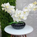 Ver imagem 2 de Vaso centro de mesa ikebana preto luxo com arranjo Orquídea