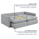Ver imagem 4 de Sofá Cama Retrátil e Reclinável 3 Lugares 220cm Pés em Madeira Miami