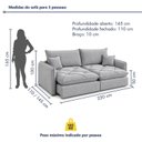 Ver imagem 3 de Sofá Cama Retrátil e Reclinável 3 Lugares 220cm Pés em Madeira Miami