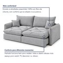 Ver mais imagens de Sofá Cama Retrátil e Reclinável 3 Lugares 220cm Pés em Madeira Miami