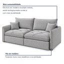 Ver imagem 5 de Sofá Cama Retrátil e Reclinável 3 Lugares 220cm Pés em Madeira Miami