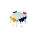 Ver imagem 6 de Mesa Mesinha Infantil Tampo Mdf Branco Fnde