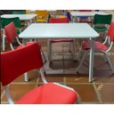 Ver imagem 4 de Mesa Mesinha Infantil Tampo Mdf Branco Fnde