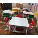 Ver imagem 5 de Mesa Mesinha Infantil Tampo Mdf Branco Fnde