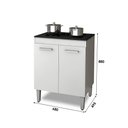 Ver imagem 2 de Balcão de Cozinha para Cooktop 5 Bocas com 2 Portas Nauru - Branco