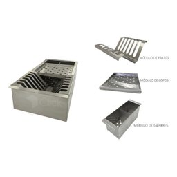 Cuba 80X40 + Canal Equipado Para Cozinha Aço Inoxidável Nova Decor Cuba para diversos ambientes - 3