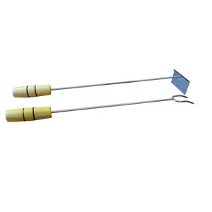 Rastelo Mexedor Carvão 59 Cm + Garfo Para Churrasco 59cm