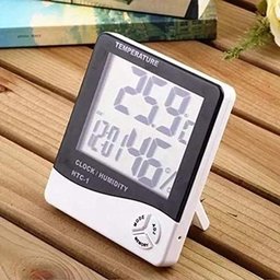 Termo Higrometro Relogio Medidor de Temperatura Digital Humidade de Mesa - 4