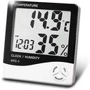 Ver imagem 1 de Termo Higrometro Relogio Medidor de Temperatura Digital Humidade de Mesa