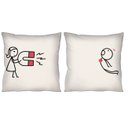 Ver imagem 1 de Kit 2 Almofadas Decorativas Amor Magnético - Estampa Divertida e Romântica | 43x43cm