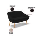 Ver imagem 5 de Kit 1 Namoradeira E 2 Poltronas Giratória Linho Preto A79