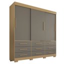 Ver imagem 3 de Guarda-roupa com Pés Casal 3 Portas 9 Gavetas Luana