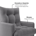 Ver imagem 6 de Poltrona de Amamentaçao e Puff Montreal Boucle F497 Cinza Milani Store