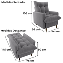 Ver imagem 3 de Poltrona de Amamentaçao e Puff Montreal Boucle F497 Cinza Milani Store