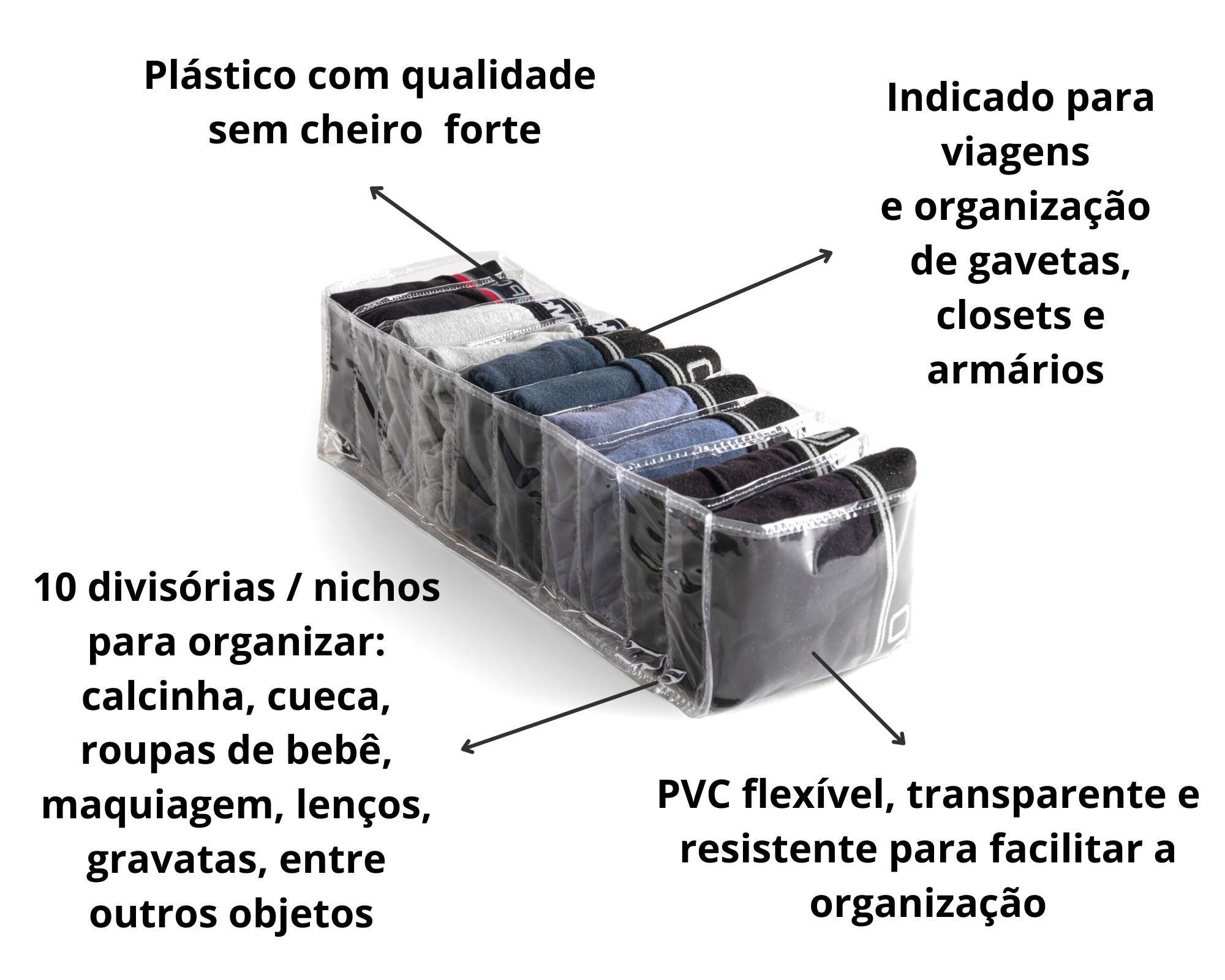 Kit 10 Organizador Gaveta Comeia Nicho Ajustavel Roupa Bebe - 3