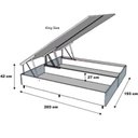 Ver imagem 3 de Cama Báu Box Base King Bipartido Sintético Preto Blindado com Pistão a Gás.