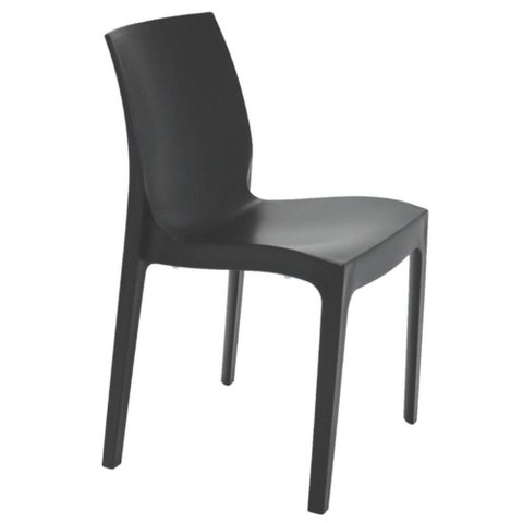 Cadeira Tramontina Summa Alice Acetinada Plástico Resistente Preto Sala de Jantar Varanda Cozinha