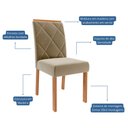 Ver imagem 7 de Conjunto de Jantar Mesa Valentina 1,30 com 4 Cadeiras Fernanda Wood Cinamomo/off/mad/joli Cimol Mesa