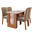 Ver imagem 1 de Conjunto de Jantar Mesa Valentina 1,30 com 4 Cadeiras Fernanda Wood Cinamomo/off/mad/joli Cimol Mesa