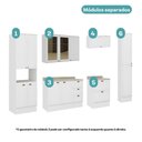 Ver mais imagens de Cozinha Completa Modulada Milla Lucy 12 Portas 5 Gavetas MDF Branco Móveis Carraro