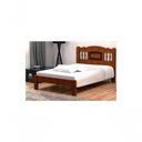 Ver imagem 1 de Cama de Casal Atenas de Madeira Maciça Angelim Pedra Tauari Castanho