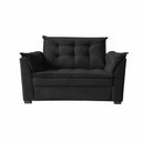 Ver mais imagens de Sofá Alice 2 Lugares 140cm Preto Suede Pequeno Confortável