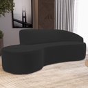 Ver imagem 2 de Sofá 5 Lugares Curvo Sala de Estar Living Firenze Direito D02 Veludo Preto 300 cm C-300 - Lyam