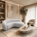 Ver imagem 3 de Sofá Zah 240 cm 4 Lugares Luxo Orgânico Curvo Bouclé Premium:Bouclé Cinza