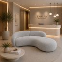 Ver imagem 2 de Sofá Zah 240 cm 4 Lugares Luxo Orgânico Curvo Bouclé Premium:Bouclé Cinza