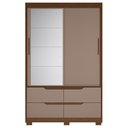 Ver imagem 2 de Guarda Roupa Casal 136cm com Espelho Solare Nogueira/Cappuccino a02 - Mpozenato