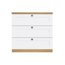 Ver imagem 4 de Cômoda 79 Cm X 77 Cm para Quarto com 3 Gavetas 100% Mdf Cor:savana com Branco Fosco