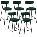 Ver imagem 1 de Kit 05 Banquetas Baixa para Cozinha Sala de Jantar Bar Bancada Milão L02 Bouclê Verde - lyam decor L