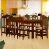 Mesa de Jantar 200cm Madeira Maciça 8 Lugares Estofados Castanho Jm Móveis - 1