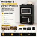 Ver imagem 3 de Balcão Cooktop Ariana Cozinha Compacta com Nichos para Micro-Ondas Preto - Desk Design