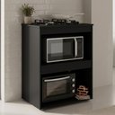 Ver imagem 1 de Balcão Cooktop Ariana Cozinha Compacta com Nichos para Micro-Ondas Preto - Desk Design