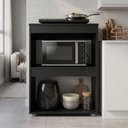 Ver imagem 2 de Balcão Cooktop Ariana Cozinha Compacta com Nichos para Micro-Ondas Preto - Desk Design