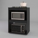 Ver imagem 5 de Balcão Cooktop Ariana Cozinha Compacta com Nichos para Micro-Ondas Preto - Desk Design