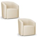 Ver imagem 1 de Poltrona Decorativa Orgânica Kit 2 Stella Max Linho Bege D03 - D’Rossi