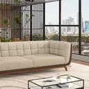 Ver imagem 5 de Sofá 3 Lug Peonia Living Base Madeira Compose Confortavel - Harmônica Móveis