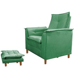 Poltrona Amamentação Sala de Estar Maria Puff e Almofada Verde - 3